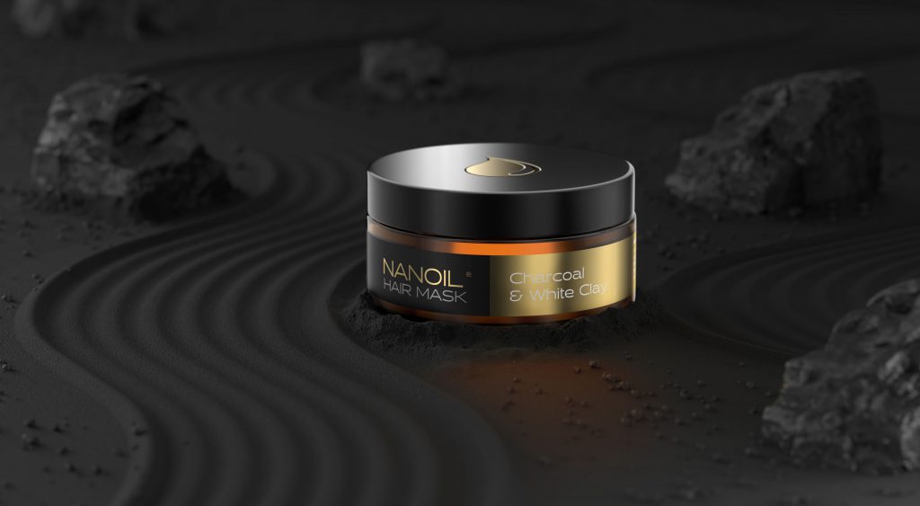 nanoil charcoal and white clay haarmaske